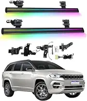BJOHQ Electric Running Boards Compatible for Jeep Commander 2018-2025 with Light, SUV, Off-Road & Pickup Trucks - Retractable Truck Steps & Nerf Bars