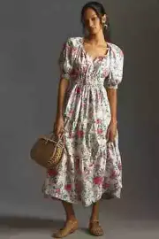 Anthropologie 3X NWT The Somerset Maxi Dress Puff-Sleeve Tiered Floral Plus Size