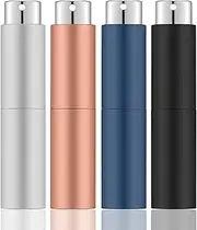 Lil Ray 8ML Portable Perfume Atomizer (4 PCS) Refilable Empty Mini Spray Bottle for Travel Pocket Cologne Liquid Sprayer, SET C, 8ML