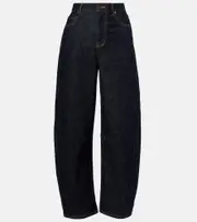 [Self-Portrait] Self-Portrait High-rise barrel-leg jeans 24 blue