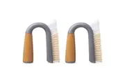 2x Full Circle Grunge Buster Grout & Tile Cleaning Brush Kitchen Bathroom Grey