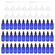 120pcs 60ml Glass Dropper Bottle Container with Pipette Funnel Blue