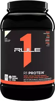 R1 100% Whey Protein Isolate and Hydrolysate Protein Powder 1.98 Lb, Vanilla But
