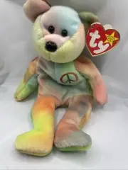 Ty Beanie Baby: Peace Bear 1996 - Multicolor third generation tag