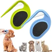 2PCS Pet Knotting Comb, 2024 New Grooming Knife for Long-Haired Pets, 3 In1 Multifunctional Dog Comb, Cat Brush Hair Clipper, For Removing Tangled and Loose Hair (Blue and Green)