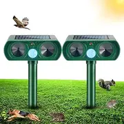 2025 Solar Animal Repellent Cat Repellent Outdoor with Motion Detection, Waterproof Ultrasonic Control for Deer Squirrel Raccoon Skunk Rabbit Dog Out of Garden Farm Yard Animal Deterrent Devices (2)