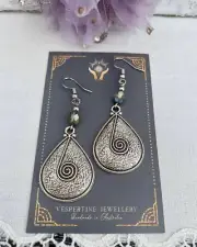SILVER TEARDROP STATEMENT EARRINGS,BEST FRIEND GIFT FOR HER BIRTHDAY XMAS