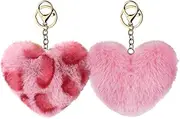 [YALLNASL] Leopard Print Bag Charms for Handbags Purse Leopard Keychains for Women Girls Animal Lover Heart Accessories for Car Keys