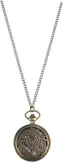 [GAROZATION] Pocket Watch Vintage Hanging Watch Clamshell Digital Watch Hollow Design Watch Chained Clamshell Watch Watches Clamshell Design Hanging Watch Antique Watch Ordinary Glass Mirror