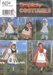 Uncut Simplicity Sewing Pattern # 8234 Girl's Halloween Costumes Size: 3-4-5-6