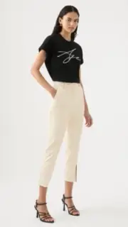 NWT RRP $355 Aje ELAINE Vegan Leather Pants Pearl Trim Size 14 Free Post