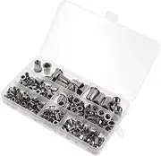 ULTECHNOVO Multi-Purpose Rivet Nuts Stainless Steel Set 165pcs -m10 Flat Head Threaded Inserts Easy to Use for Automotive Furniture Decoration Electrical Industrial Fiberglass Plastic