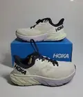 HOKA ONE ONE Womens Arahi 5 Textile Synthetic Blanc De Blanc Outer Space