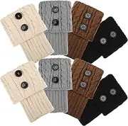 [FOMIYES] 4 Pairs Women's Ankle Warmers Boot Comfortable Knit Leg Covers for Long Boots Versatile Fashionable present Grey