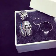 Set of 4: Silver-Tone Rings Gold - One Size