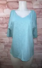 Talbots Womens Sz L Shiny Sparkle Silver Top Shirt Blouse Short Sleeves NWT
