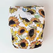 Monarch Ultimate Wipeable Cloth Nappy with Hook and Loop Closure, Sunny Daze