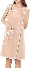 Breathable Towel Wraps for Women Gifts for Swimming Or Pool Shower Polyester Wrap Around Towel for Women with Beach, Khaki, 80 * 130cm