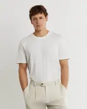 [Jag] Jag Men's Khai Essential Organic Cotton T-Shirt In White Size Large Large White