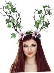 [WRITWAA] Xmas Party Accessory Cosplay Tree Branch Headband Decorative Flower Hairband for Ladies