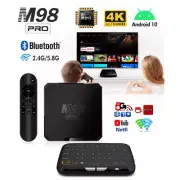 M98 Pro Android 10 ATV 4K UHD Dual WiFi Bluetooth Set Top TV Box w/ Voice Remote