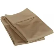 Egyptian Cotton 1200 Thread Count Solid Pillowcase Set King-Taupe