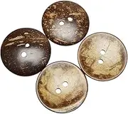 Chenkou Craft 20pcs Brown Natural Coconut Coco Button 2 Holes Craft Clothe Sewing (2"(50mm))
