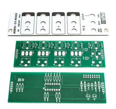 MST 4-Channel Audio / CV Mixer Eurorack PCBs and Panel