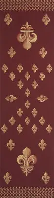 Red Royal Fleur de Lys French Tapestry Table Runner Woven in France