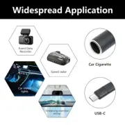 Portable 5V USB C to 12V Car Female Socket Converter Wire Power Cable Cord