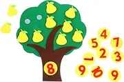 GRADENEVE Educational Toys Set Non-Woven Fruit Tree Boys and Girls Math Puzzle Digital Game Toddler Puzzles 1 Set Preschool Supplies