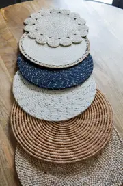 Tern Jute Round Placemat (Set of 4)- Natural Weave, Eco Friendly, Plant Based, Table Mat, Dining Placemat, Dining Room Setting, Table Protector