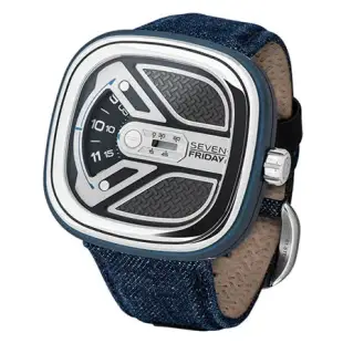 SEVENFRIDAY 工業美學自動上鍊機械錶-牛仔藍(M1B-01)