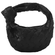 Tote Bag Woven Handbag Pu Leather Women's Shoulder Wallet Large Volume Braided Bag Black