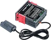 xinyee Digital Display Temperature&Humidity Controller Thermoregulator tat Humidistat Therometer Hygrometer with Integrated Sensor Probe Relay Output