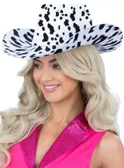 Cow Print Black and White Womens Cowgirl Hat