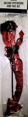 DEVILS PITCH FORK RED SEQUINS 19 in Sequence TAIL SET HALLOWEEN COSTUME...