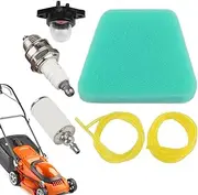 Lawn Mower Air Filter - Grass Mower Filter - Mowing Machine Accessories, Hose Tube Spark Plug Kit for Gardening Chainsaw Maintenance