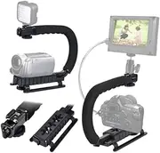 QUMIIRITY C Type U Type Handheld Camera Stabilizer Grip for Video Stabilizer Black for Smooth Shooting and Steady Footage Camera Holder
