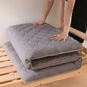 Upgraded Japanese Mattress, Tatami Mat, Double Bed, Queen Size, Foldable Floor Mattress, Portable, for Travel, Camping, GrayGrey,150 * 200cm