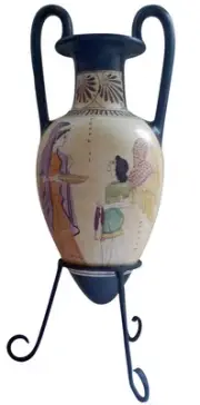 Aphrodite Eros and Bacchante Ancient Greek Amphora Vase Replica Reproduction