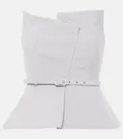 [Roland Mouret] Roland Mouret Asymmetric strapless peplum crêpe top AU 12 grey
