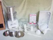 NIB KITCHENAID 12-CUP WIDEMOUTH FOOD PROCESSOR w/ 18 ACCESSORIES~WHITE~SAVE $130