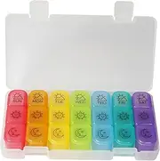 Lancoon Pill Organizer Storage Box 3 Times a Day, 7 Day with Large Opening Design for Easy Filling, Easy to Carry, AM PM Pill Case for Medication/Vitamins/Fish Oils/Supplements