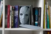 Jason Voorhees Mask and Machete Bookend, Book Nook, Unique Horror Gift