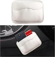 Ziciner Car Seat Side Pocket Organizer, PU Leather Mini Storage Bag for Phones, Wallets, Keys, Cards, Car Seat Gap Filler Pouch, Interior Accessories Organizer for Car Door, Console (White)