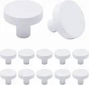 YuGtcen Cabinet Knobs 12 Pack, Kitchen Cabinet Knobs Inway Zinc Alloy Drawer Pulls and Knob Furniture Hardware Modern Round Knob for Kitchen Cupboard Dresser Drawer Closet Door (White, 12)