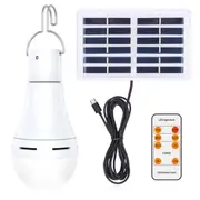 Solar Powered LED Emergency Light Bulb Camping Light with Timer & IP65 Waterproof