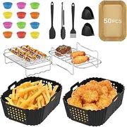 Meltrck Hot Air Fryer Accessories, Airfryer Accessories for Ninja SL400EU/SL400EUCP 9.5L, Air Fryer Accessories for Dual Zone Air Fryer, Silicone Inserts, Baking Mould Insert