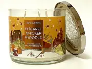 NEW 1 BATH BODY WORKS SUGARED SNICKER DOODLE LARGE 3-WICK SCENTED 14.5 OZ CANDLE